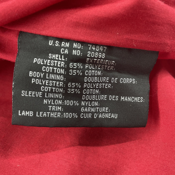 Vtg 80-90s Marc by Andrew Marc Mens XL Bomber Jacket Olive Green Mustard Collar - Picture 10 of 10